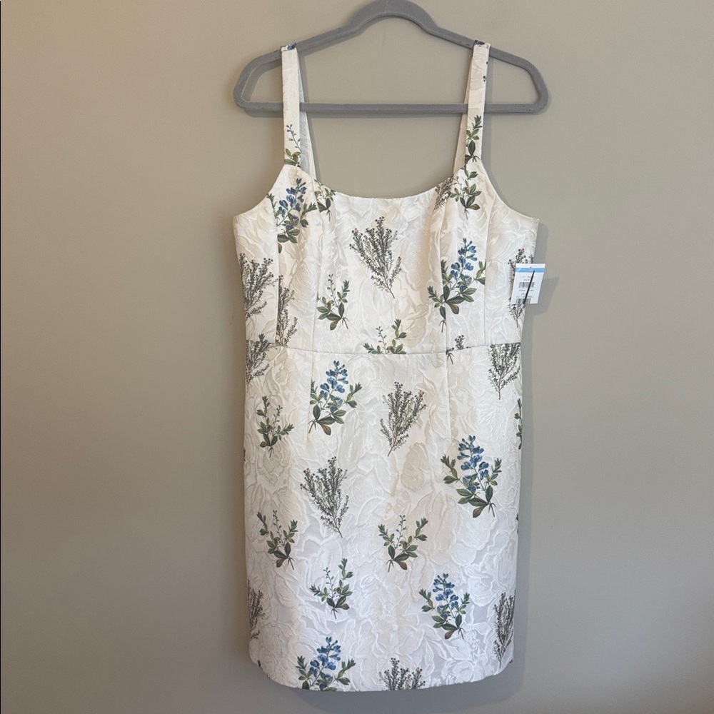 NWT- Sachin & Babi Kelsey Floral Jacquard Minidress, Pearl Panicle, size 12 - Picture 4 of 12